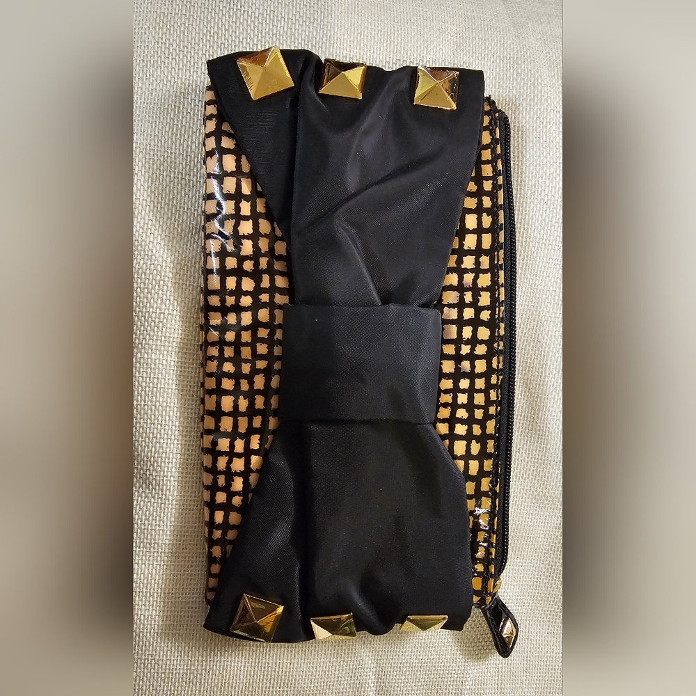 Felix Rey Black Bow Studded Evening Clutch EUC